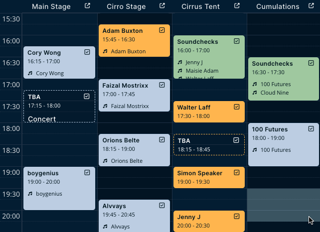 Scheduling a Festival? Drag, Drop, Done.