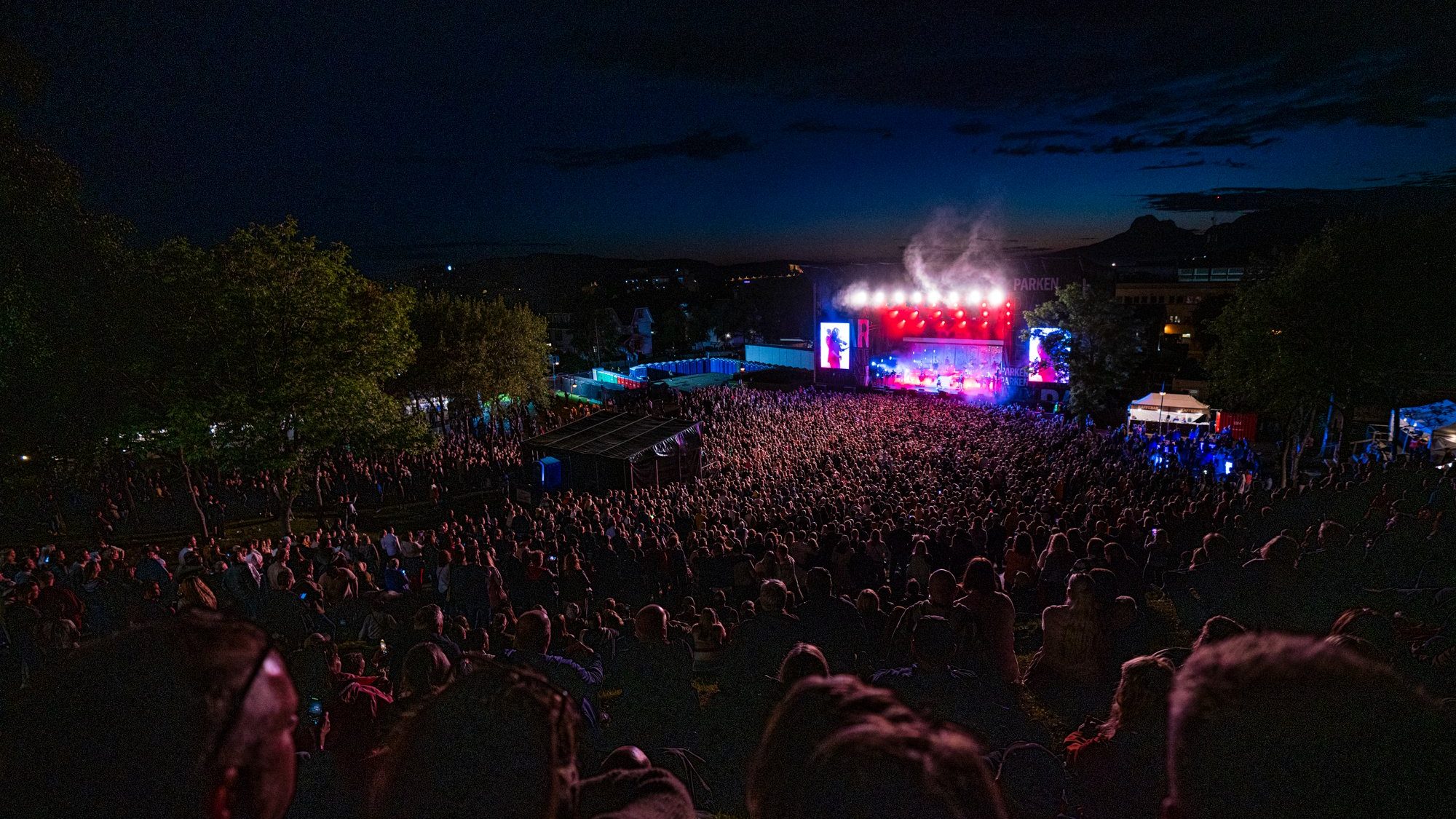 A picture of Parkenfestivalen with the whole festival, now manged by Crescat, in view. 